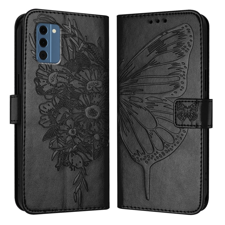For Nokia C300 Embossed Butterfly Leather Phone Case