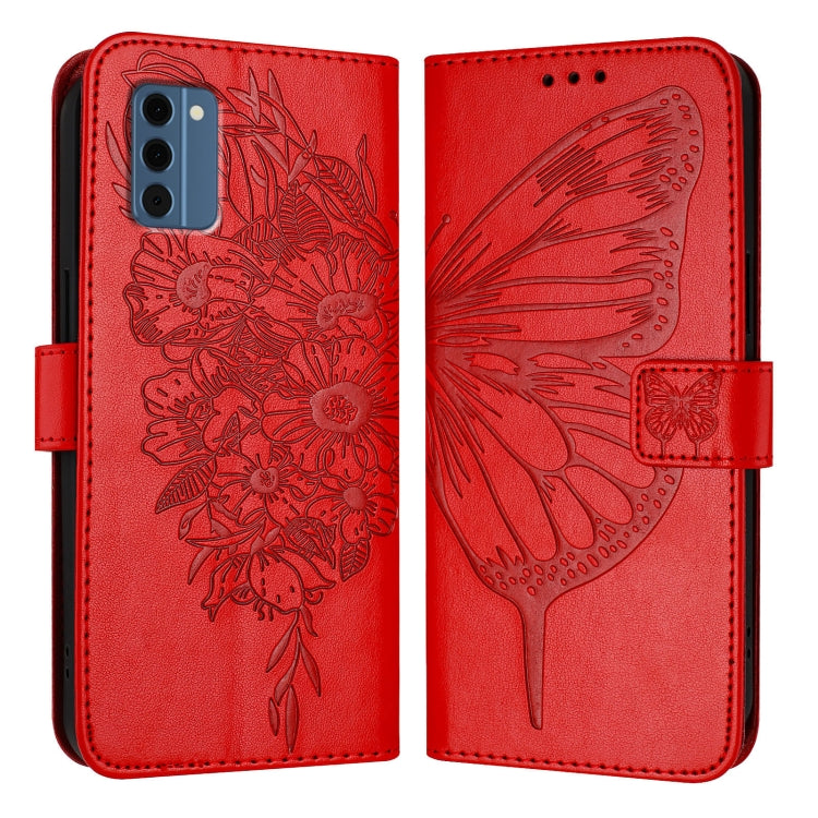 For Nokia C300 Embossed Butterfly Leather Phone Case