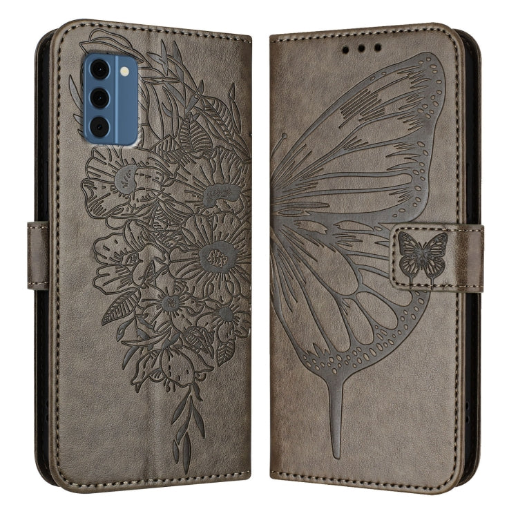 For Nokia C300 Embossed Butterfly Leather Phone Case
