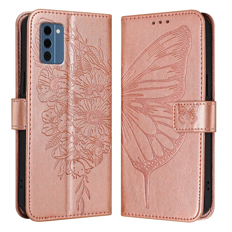 For Nokia C300 Embossed Butterfly Leather Phone Case