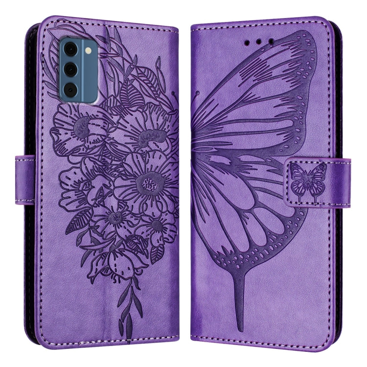 For Nokia C300 Embossed Butterfly Leather Phone Case