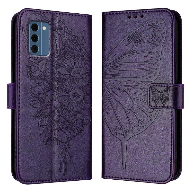 For Nokia C300 Embossed Butterfly Leather Phone Case