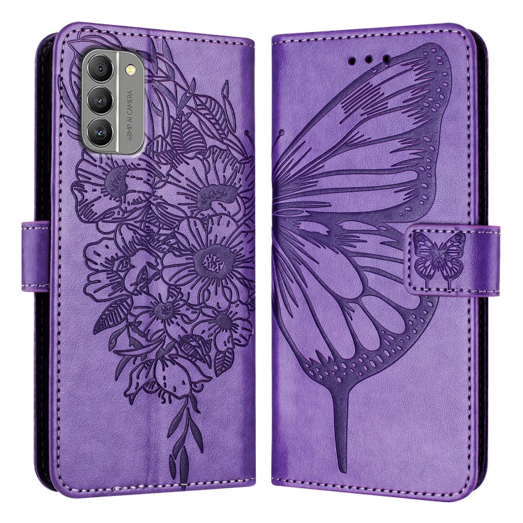 For Nokia G400 Embossed Butterfly Leather Phone Case