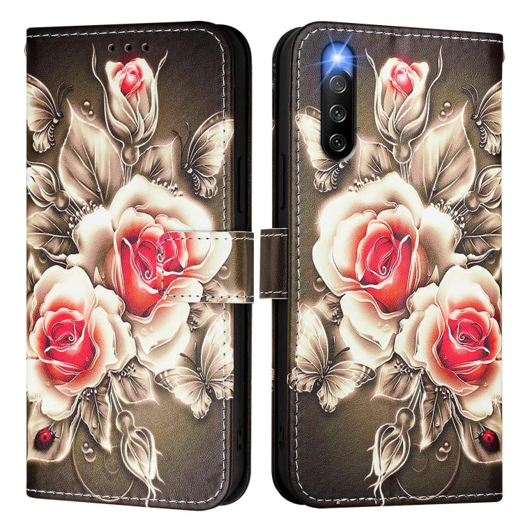 For Sony Xperia 10 IV Colored Drawing Pattern Plain Weave Leather Phone Case