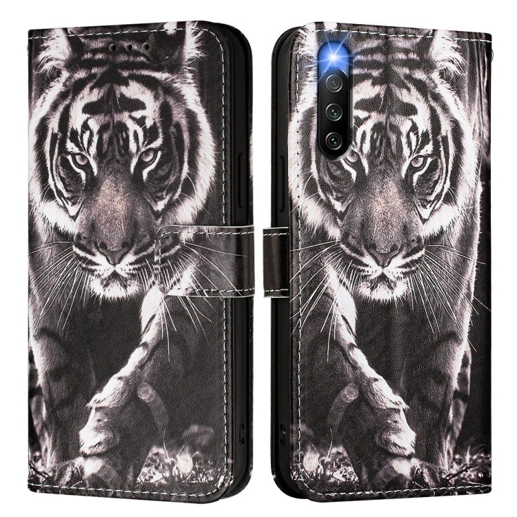 For Sony Xperia 10 IV Colored Drawing Pattern Plain Weave Leather Phone Case