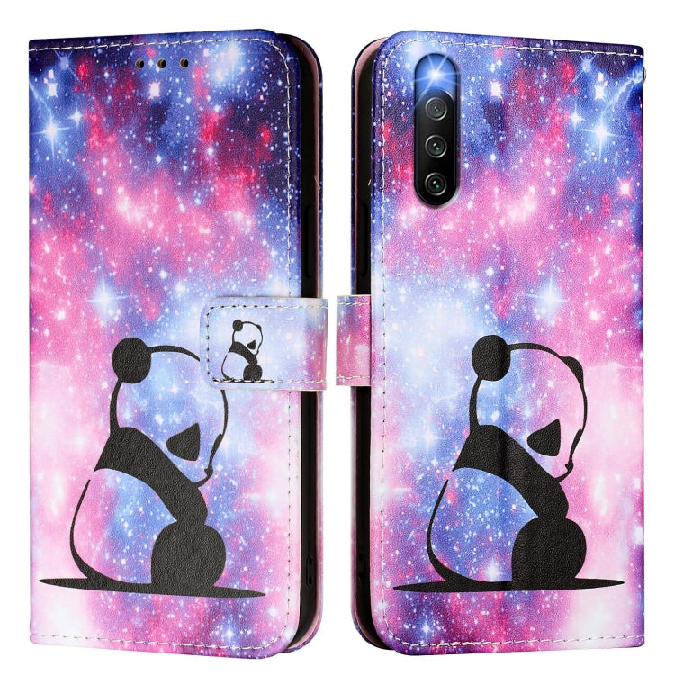 For Sony Xperia 10 IV Colored Drawing Pattern Plain Weave Leather Phone Case