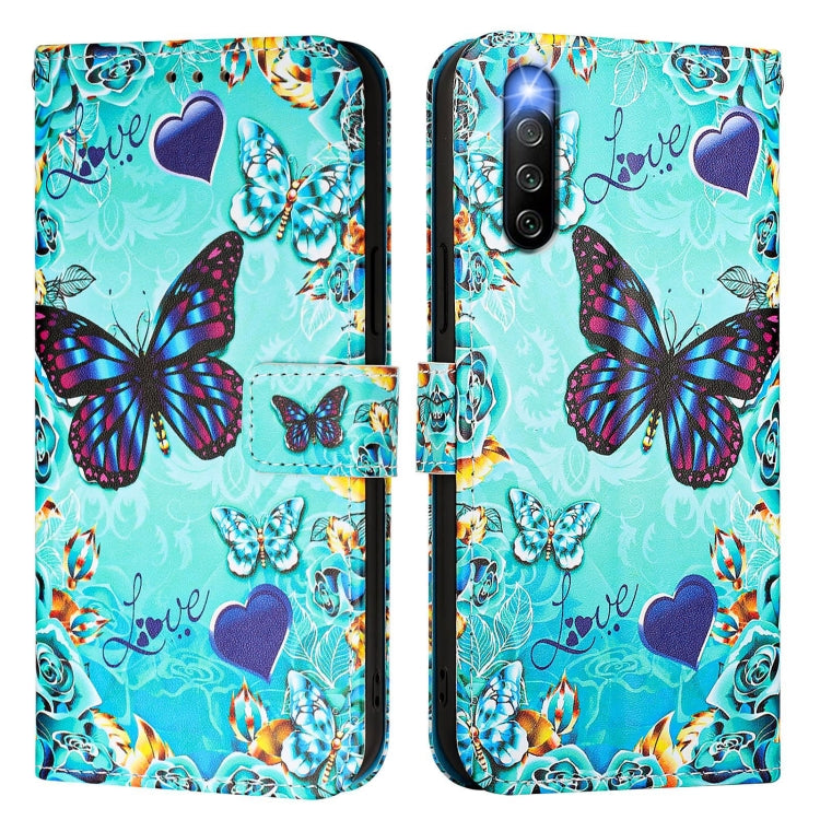 For Sony Xperia 10 IV Colored Drawing Pattern Plain Weave Leather Phone Case