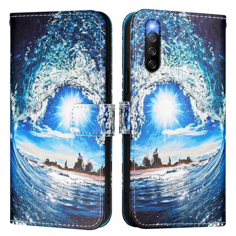 For Sony Xperia 10 IV Colored Drawing Pattern Plain Weave Leather Phone Case