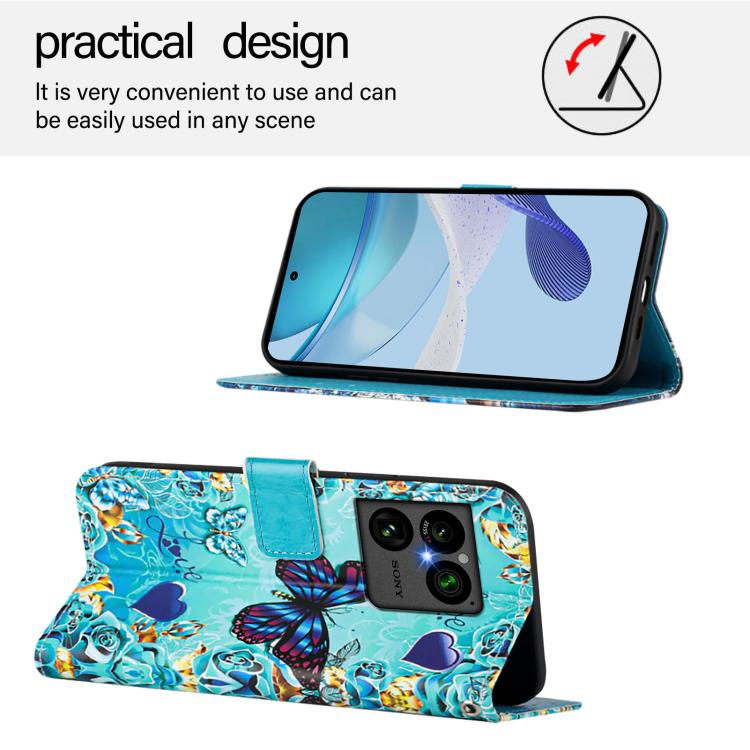 For Sony Xperia 1 VIII Colored Drawing Pattern Plain Weave Leather Phone Case