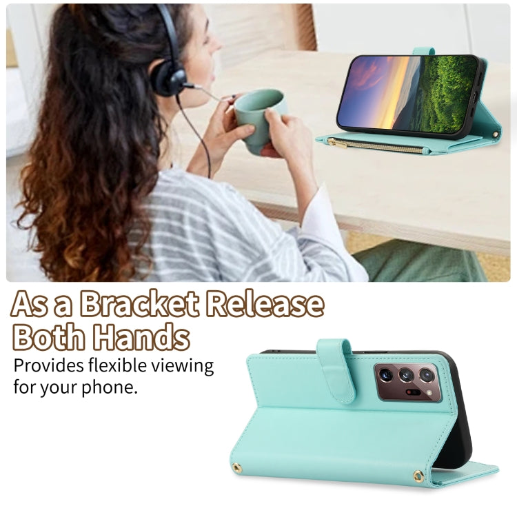 For Samsung Galaxy Note20 Ultra Rhombic Zipper Wallet Leather Phone Case