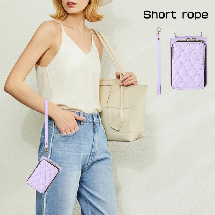 For Samsung Galaxy Z Flip4 Rhombic Full Zipper Wallet Leather Phone Case