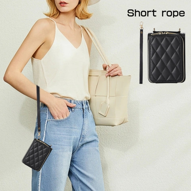 For Samsung Galaxy Z Flip3 Rhombic Full Zipper Wallet Leather Phone Case