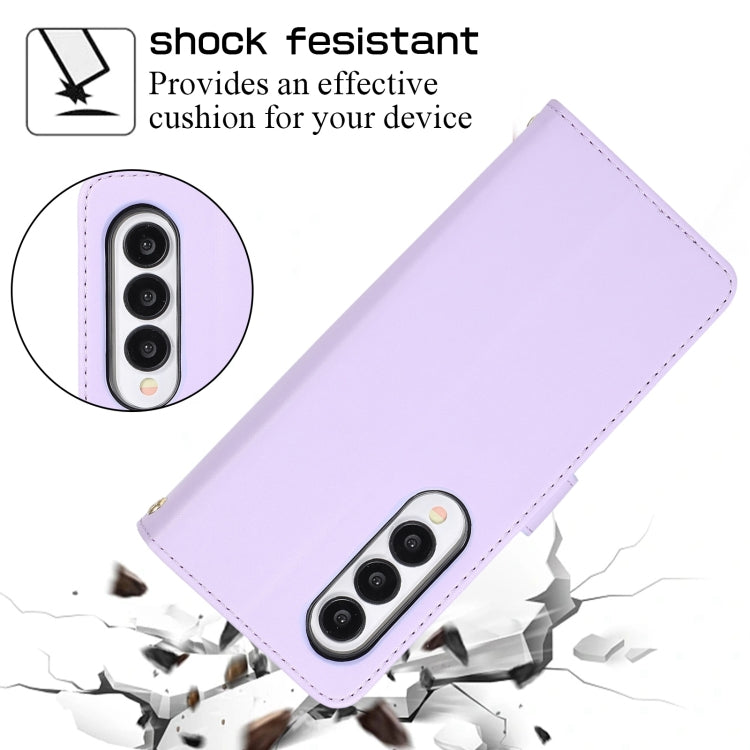 For Samsung Galaxy Z Fold3 Rhombic Full Zipper Wallet Leather Phone Case