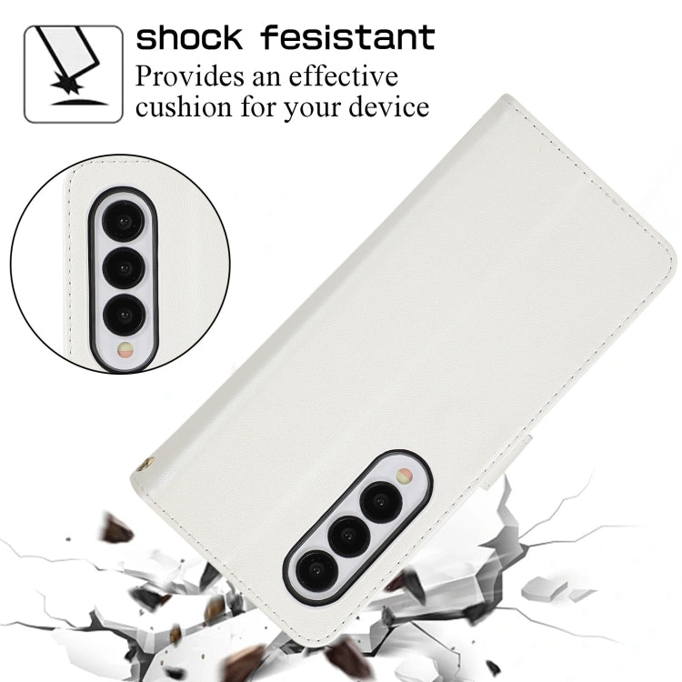 For Samsung Galaxy Z Fold3 Rhombic Full Zipper Wallet Leather Phone Case