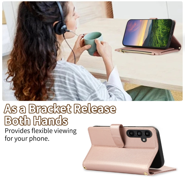 For Samsung Galaxy A15 5G Rhombic Zipper Wallet Leather Phone Case