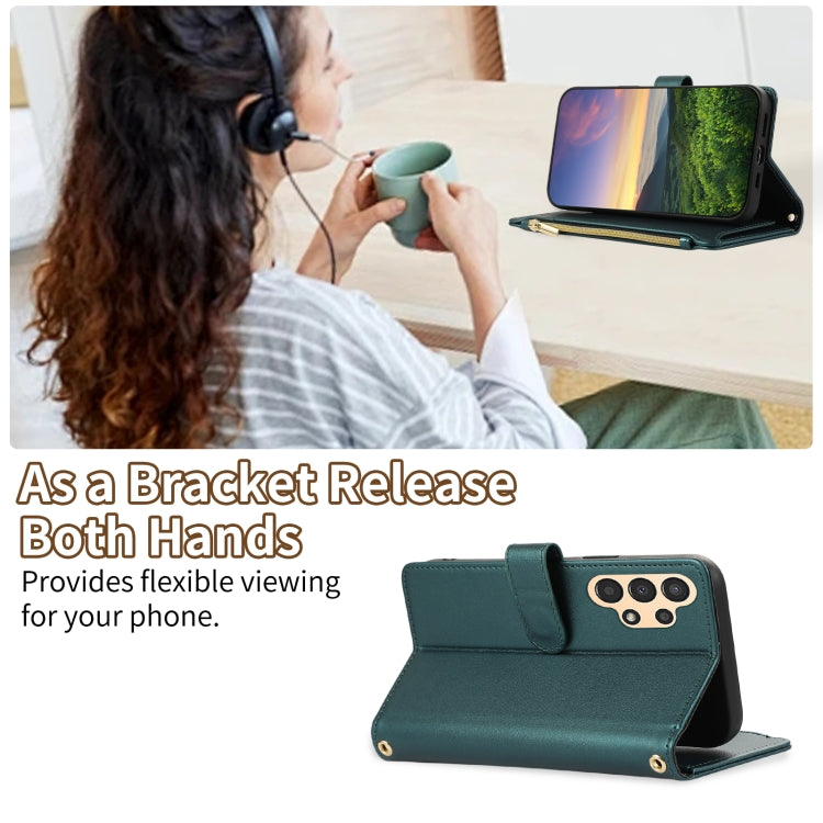 For Samsung Galaxy A32 4G Rhombic Zipper Wallet Leather Phone Case