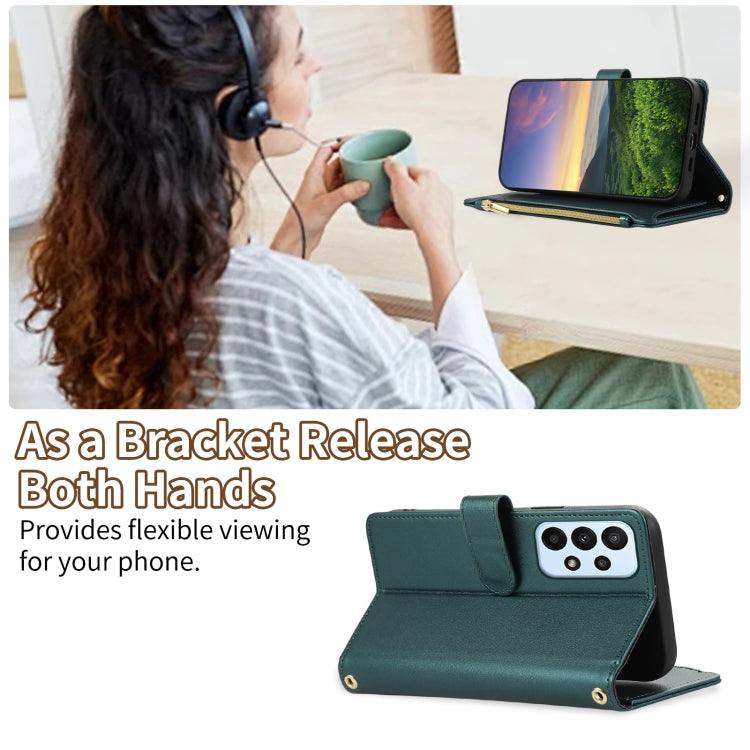 For Samsung Galaxy A33 5G Rhombic Zipper Wallet Leather Phone Case
