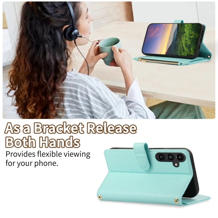 For Samsung Galaxy A55 5G Rhombic Zipper Wallet Leather Phone Case