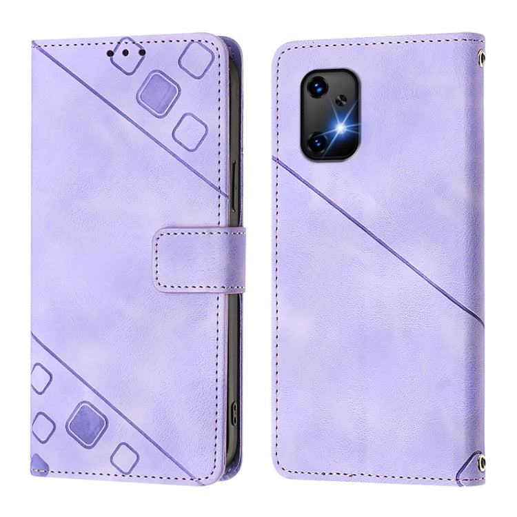 For Umidigi Bison X20 Skin-feel Embossed Leather Phone Case