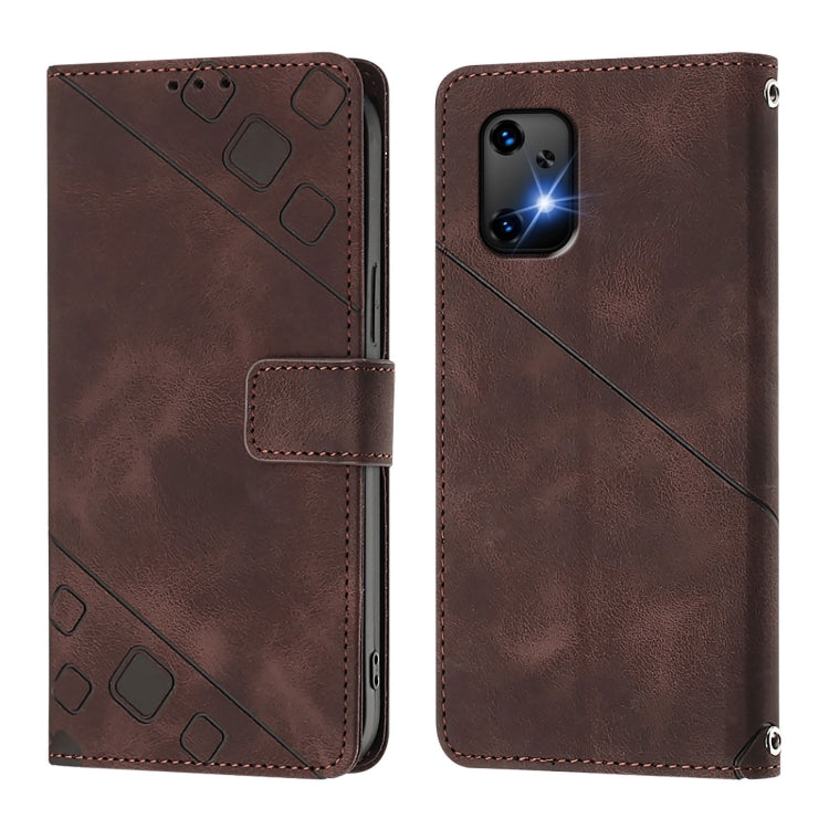 For Umidigi Bison X20 Skin-feel Embossed Leather Phone Case