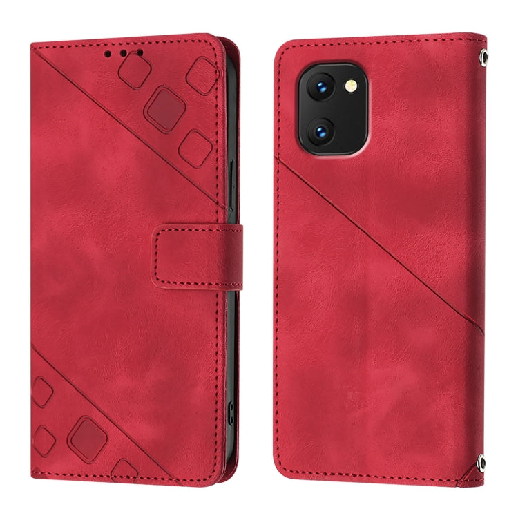For UMIDIGI Power 7 / Power 7S Skin-feel Embossed Leather Phone Case