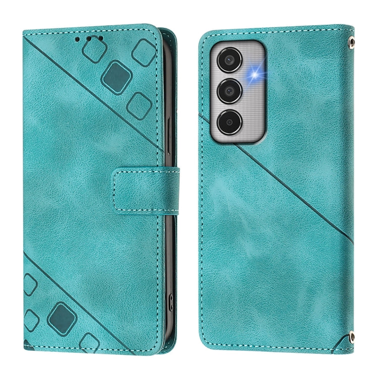 For Samsung Galaxy M35 Skin-feel Embossed Leather Phone Case