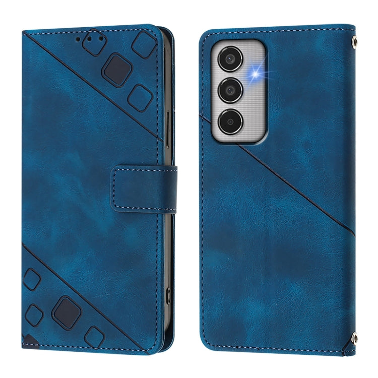 For Samsung Galaxy M35 Skin-feel Embossed Leather Phone Case