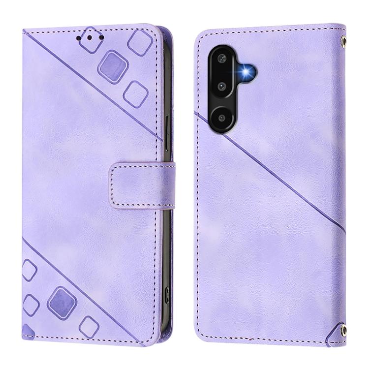 For Samsung Galaxy M16 5G Global Skin-feel Embossed Leather Phone Case