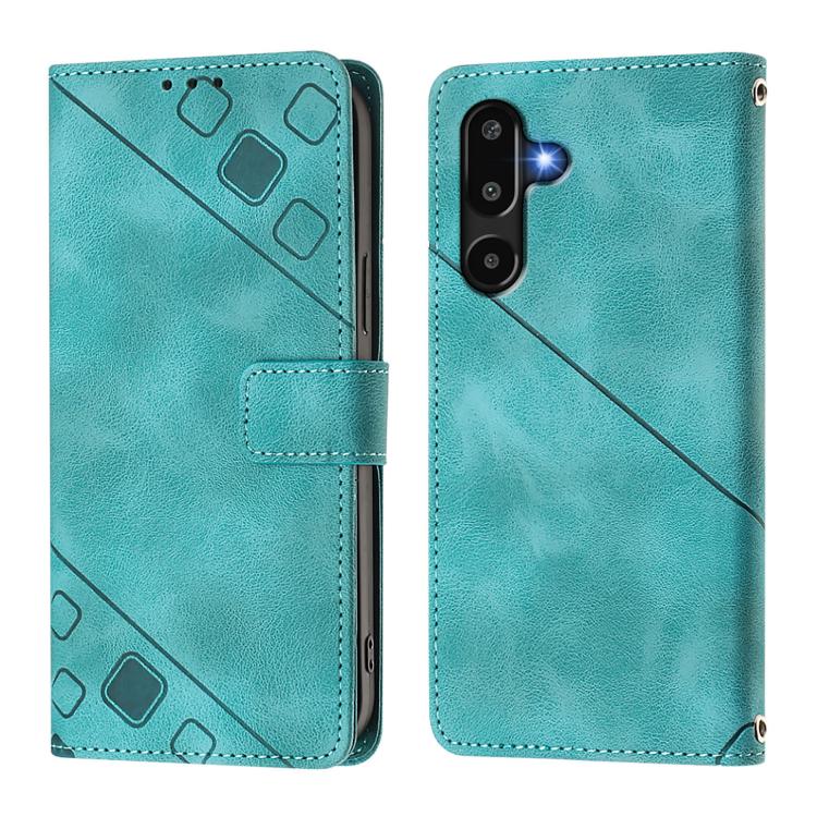 For Samsung Galaxy M16 5G Global Skin-feel Embossed Leather Phone Case