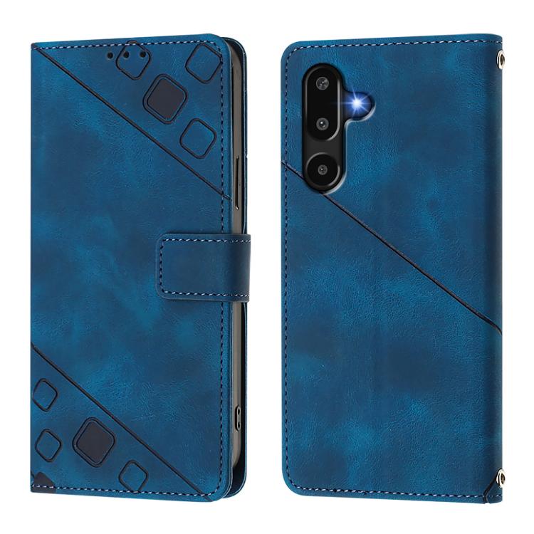 For Samsung Galaxy M16 5G Global Skin-feel Embossed Leather Phone Case