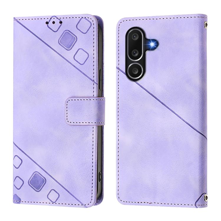 For Samsung Galaxy M56 5G Skin-feel Embossed Leather Phone Case