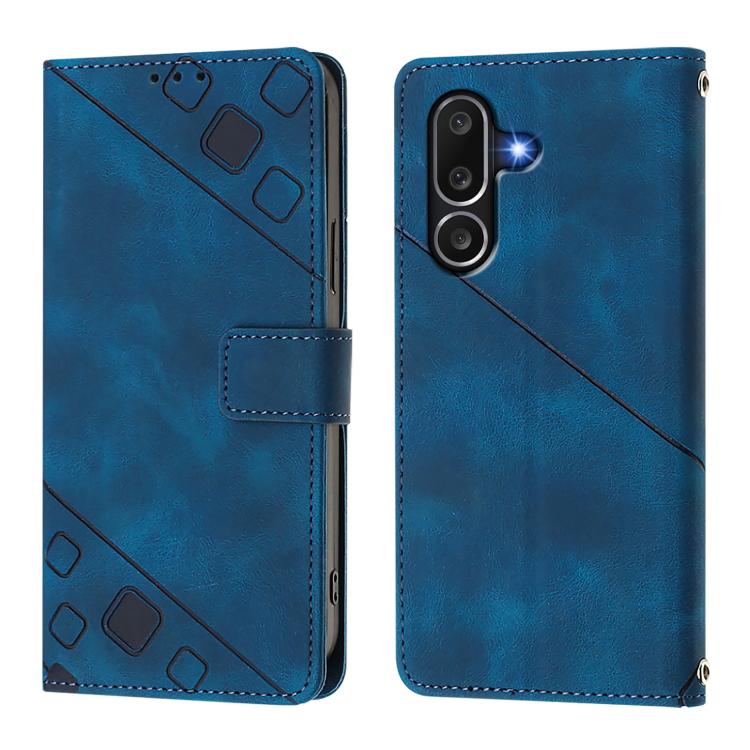For Samsung Galaxy M56 5G Skin-feel Embossed Leather Phone Case