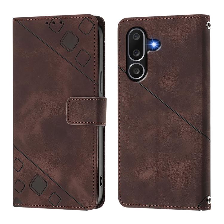 For Samsung Galaxy M56 5G Skin-feel Embossed Leather Phone Case