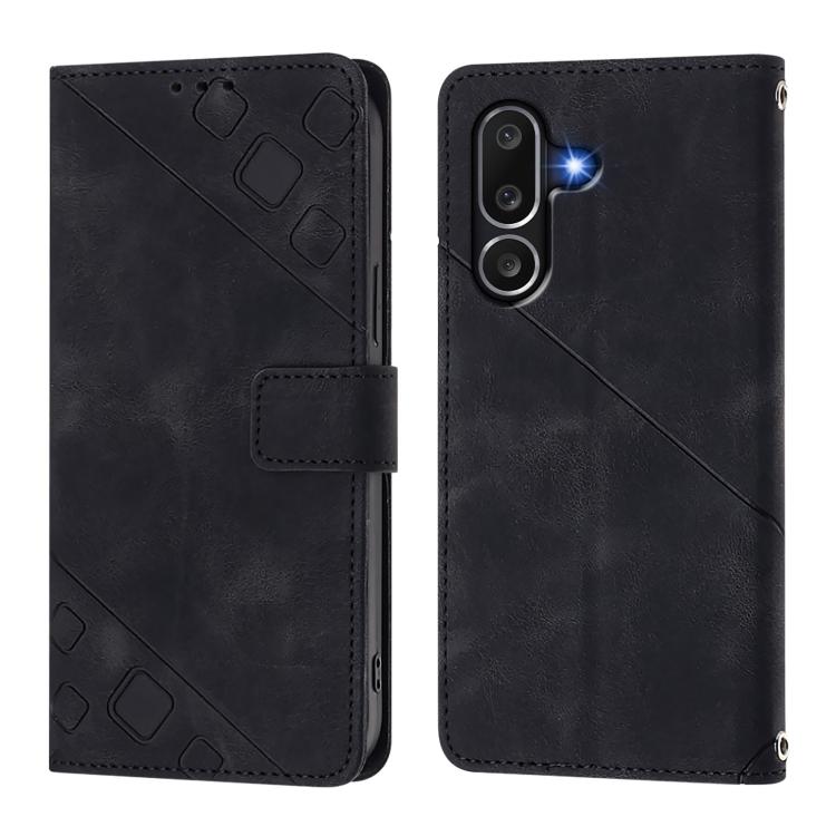 For Samsung Galaxy M56 5G Skin-feel Embossed Leather Phone Case