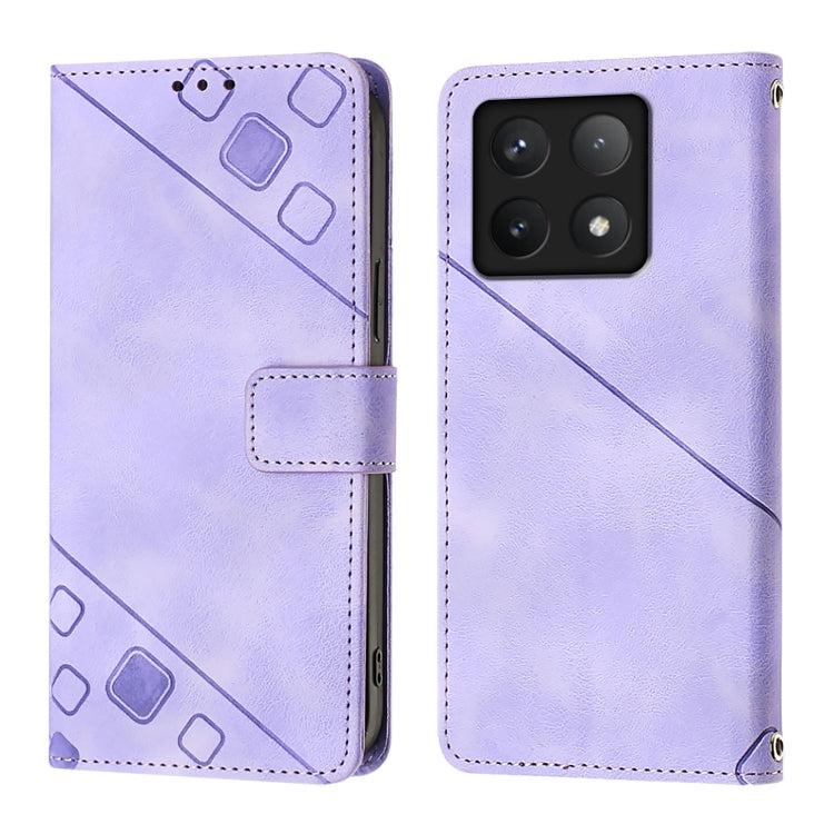 For Xiaomi 14T Pro Skin-feel Embossed Leather Phone Case