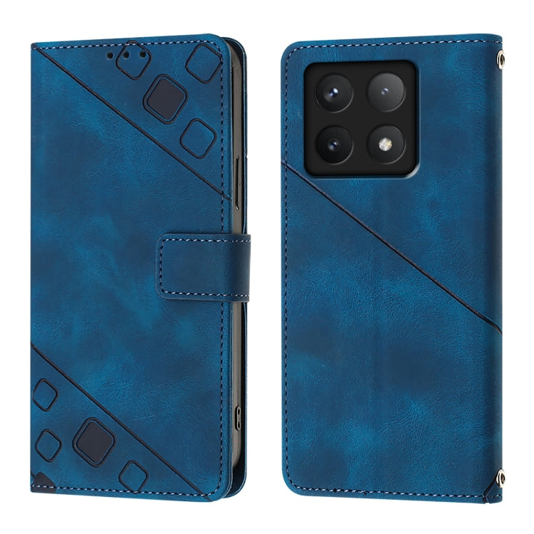 For Xiaomi 14T Pro Skin-feel Embossed Leather Phone Case