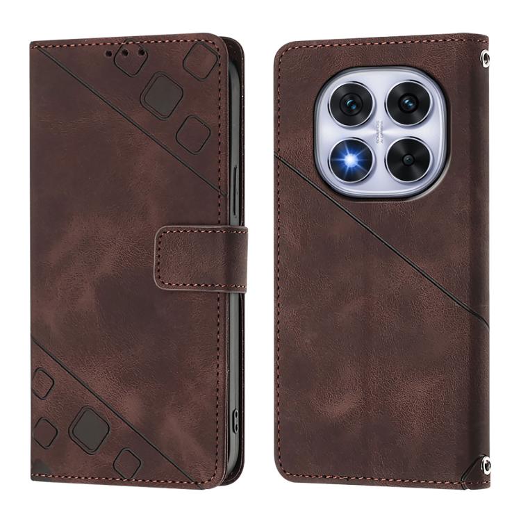 For Xiaomi Poco X7 5G Skin-feel Embossed Leather Phone Case