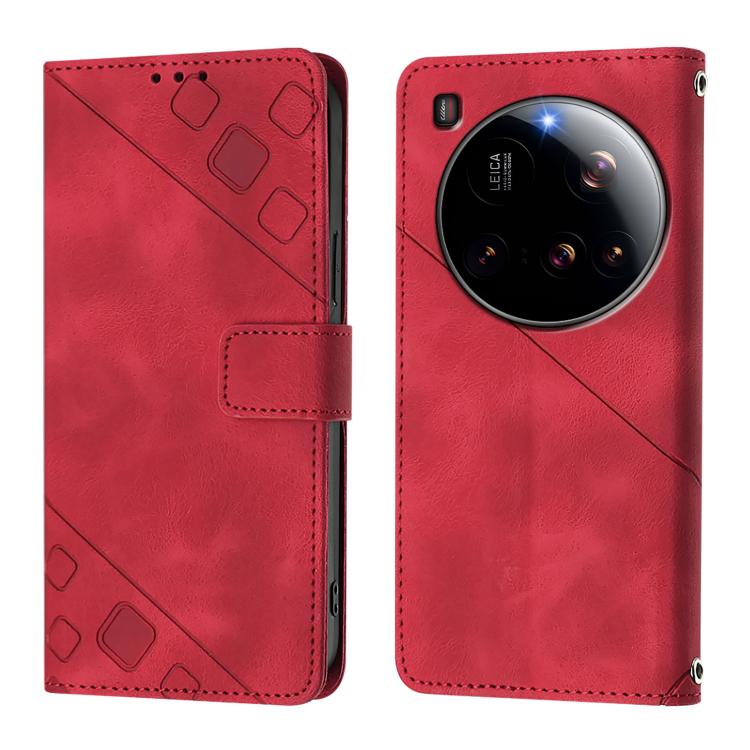 For Xiaomi 15 Ultra Skin-feel Embossed Leather Phone Case