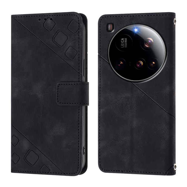 For Xiaomi 15 Ultra Skin-feel Embossed Leather Phone Case