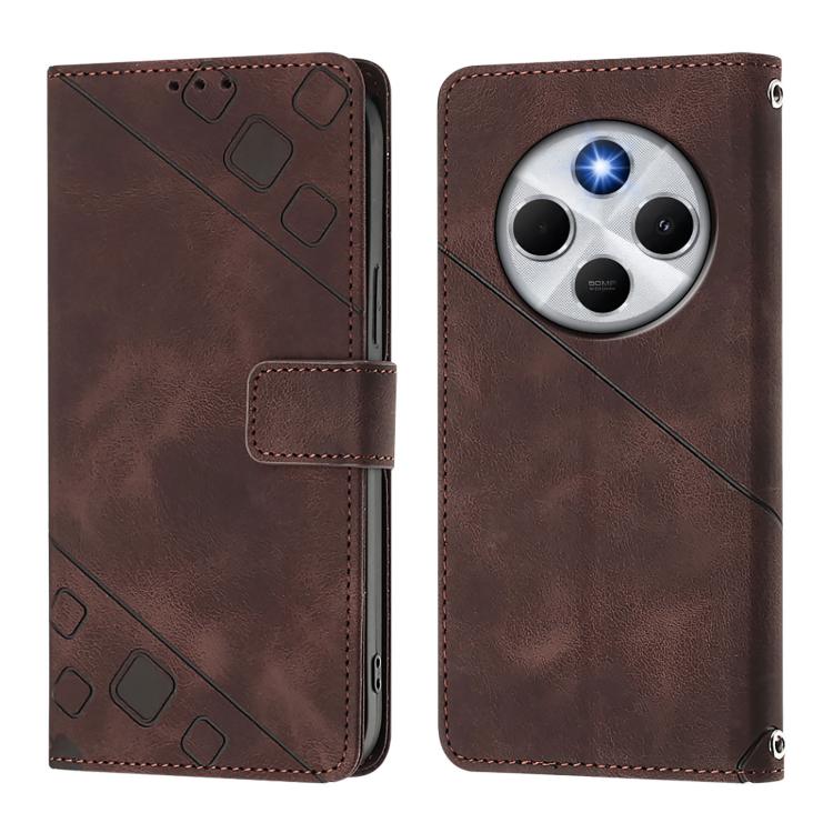 For Xiaomi Poco M7 5G / C75 4G Skin-feel Embossed Leather Phone Case