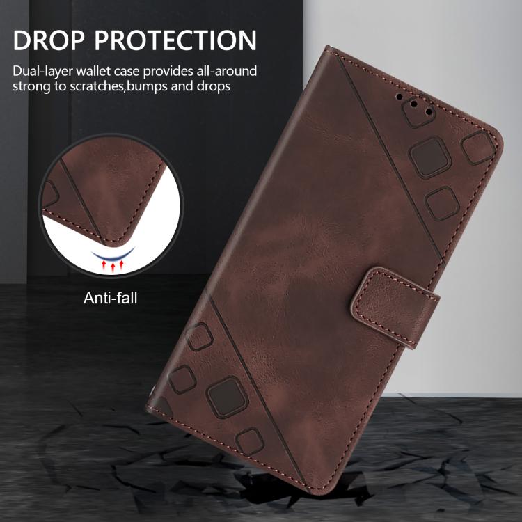 For Xiaomi Poco M7 5G / C75 4G Skin-feel Embossed Leather Phone Case
