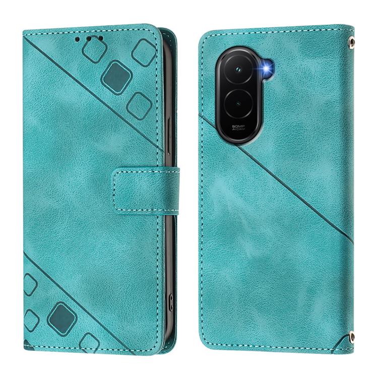 For Xiaomi Poco M7 4G 169mm Skin-feel Embossed Leather Phone Case