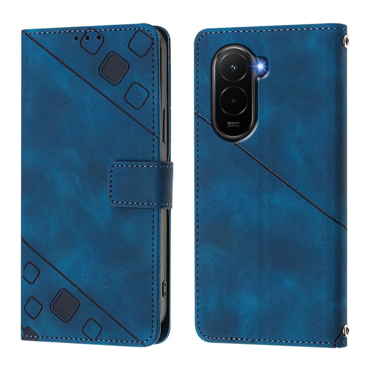 For Xiaomi Poco M7 4G 169mm Skin-feel Embossed Leather Phone Case