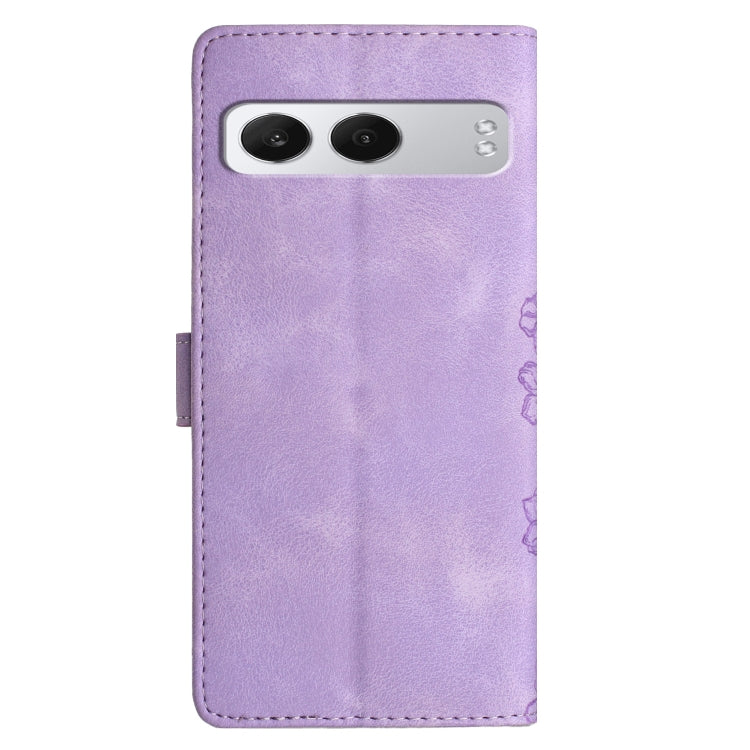For OnePlus Nord 4 Cherry Blossom Butterfly Skin Feel Embossed PU Phone Case