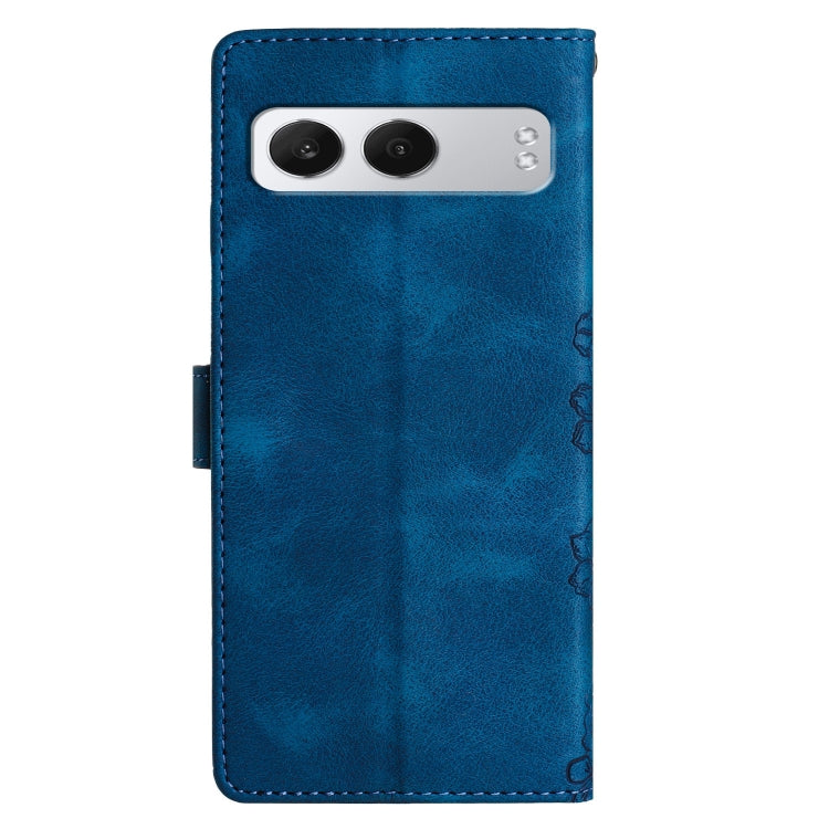 For OnePlus Nord 4 Cherry Blossom Butterfly Skin Feel Embossed PU Phone Case