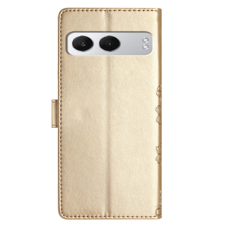 For OnePlus Nord 4 Cherry Blossom Butterfly Skin Feel Embossed PU Phone Case