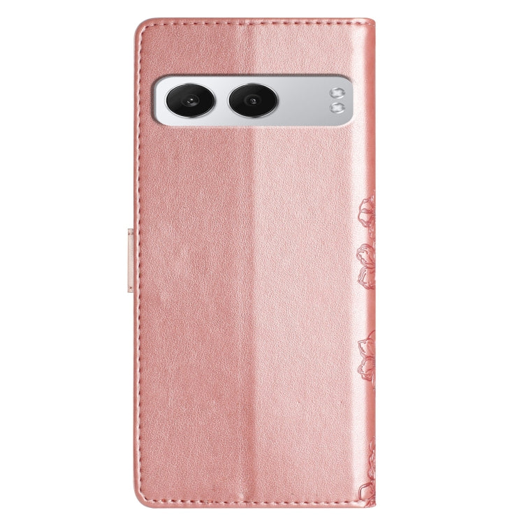 For OnePlus Nord 4 Cherry Blossom Butterfly Skin Feel Embossed PU Phone Case