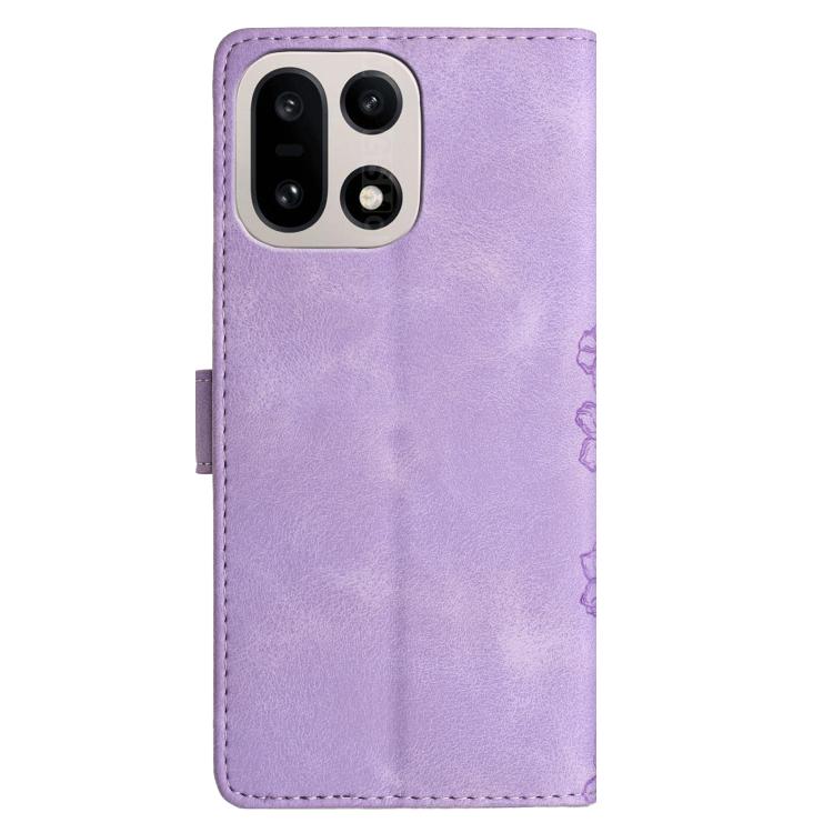 For OnePlus 15 Cherry Blossom Butterfly Skin Feel Embossed PU Phone Case