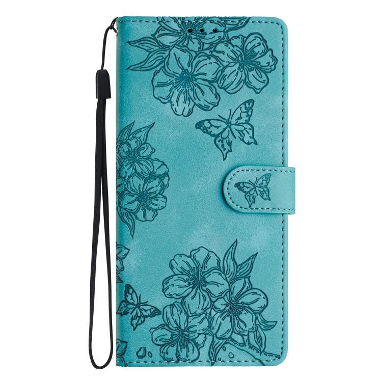 For OnePlus 15 Cherry Blossom Butterfly Skin Feel Embossed PU Phone Case