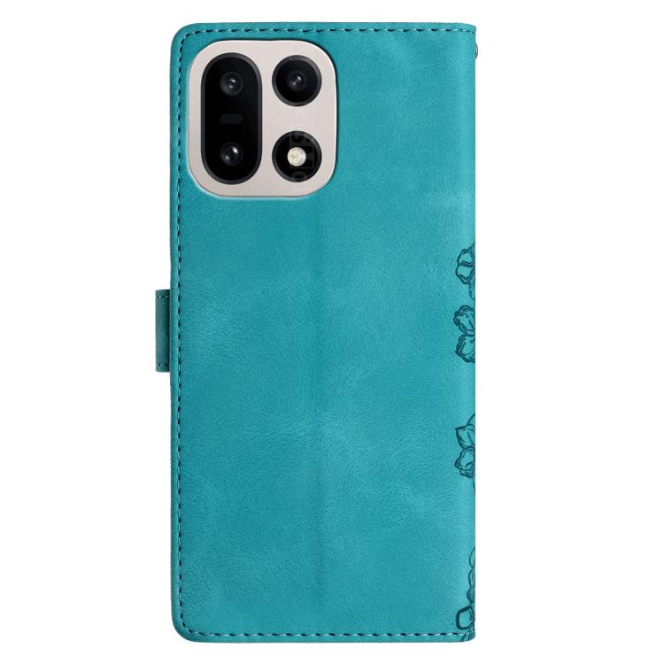 For OnePlus 15 Cherry Blossom Butterfly Skin Feel Embossed PU Phone Case